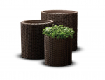 Keter Cylinder Planters S+M+L flower pot set brown 29197934590