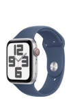 APPLE SE GPS + Cellular Silver Aluminium, Denim Sport Band S/M, MXGP3QF/A, 44mm