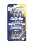 Gillette Blue3 Sensitive Comfort ksikevad 6 tk
