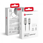 USB-kaabel A pistikust Lightning pistikuks Forcell F-Energy 2,4A 12W Metall 1 m C236 hbe