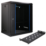 Extralink LITE 12U 530x400 seinapaigaldatav rack-kapi kapp must