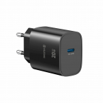 Swissten Edge USB-C laadija, GaN 20W, must