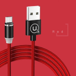 USAMS U-Sure microUSB magnetkaabel 1m 2.1A punase/punase punutud SJ294USB02 (US-SJ294)