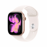 APPLE Watch Series 11 (GPS) 46 mm roosakulla ja alumiiniumkorpusega, punase varjundiga spordirihm, M/L (MEV74QN/A)