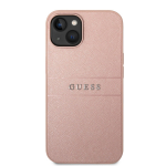 GUESS Nahkimitatsioon Saffiano mbris iPhone'i 14 Plus jaoks / Roosa