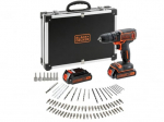 Black AND Decker BDCDC18BAFC kordtuuline ristiprgakondlase koos kastiga + 2 Akkut