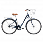 Bicycle ROMET Art Deco Lux, with front basket, blue (M)