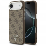 GUESS iPhone'i 17 Air kest, hildub MagSafe'iga GUHMP17MP4TSRCMW (4G PU kolmnurgalogo koos), hbe pruun