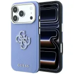 GUESS Grained AND Big Resin Logo -kinnituskorpus iPhone 18 Pro / 17 Pro jaoks, sinine