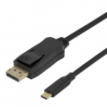 Deltaco USBC-DP-BI100 DisplayPort kaabel 1 m Must
