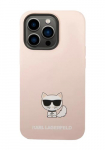 Karl Lagerfeld Kvakate Silikoonist Choupette Body Logo Roosa, Apple iPhone 14 Pro Max jaoks, KLHCP14XSLCTPI