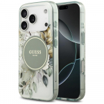 GUESS IML Flower AND Tonal Circle'i etui iPhone'ile 17 Pro Max, roheline