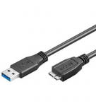 Goobay USB 3.2 Gen 1 Kabel, USB-A Stecker Micro-USB Stecker (Typ B) (schwarz, 1 Meter, SuperSpeed)