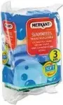 Merkant Sponge ksnad nude pesemiseks, soontega, 7x9,5x4,5 cm, 3 tk.