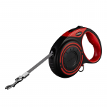 Dogness automaatne rihm tuletvuga ja kotihoiukonteineriga (punane)