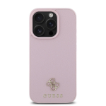 GUESS PU tekstuuriga 4G Vike Metallist MagSafe Kate iPhone'i 16 Pro Max jaoks / Roosa