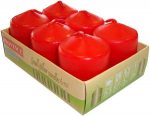 PROVENCE Candles Red 3.8x5.5cm 6pcs