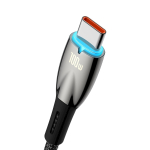 Baseus Glimmer seeria kiire laadimise kaabel USB-A USB-C 100W 1m / Must