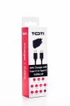 SEEK TOTI 20W Type-C PD seinakatte kiirlaadija koos Type-C to Type-C kaabel, 1 m PVC andekaabel 3A, must
