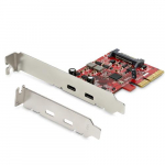 StarTech.com 2-port USB 3.2 Gen 2 PCIe kaart, USB-C 10Gbps SuperSpeed PCI Express 3.0 x4 kontrollerkaart, USB Type-C adapterkaart, ainult andmete lekandmiseks, Windows/macOS/Linux, TAA