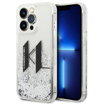 Karl Lagerfeld KLHCP14LLBKLCS iPhone 14 Pro 6,1" srebrny/hbedane kvakott Liquid Glitter Big KL