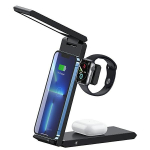 USAMS Induktsioonlaadija 3in1 lambiga 15W must/must CD181WXC01 (US-CD181)