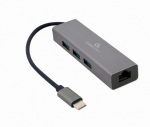 Gembird A-CMU3-LAN-01 USB-C Gigabit Network Adapter With 3-port USB 3.1 Hub
