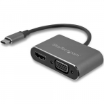 StarTech.com USB-C VGA ja HDMI adapter - 2-in-1 - 4K 30Hz - Space Grey