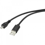 Renkforce RF-4716836 USB-kaabel USB 2.0 2 m USB A Micro-USB B Must