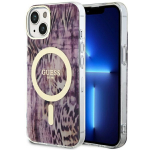 GUESS GUHMP14SHLEOPWP iPhone 14 / 15 / 13 6.1" rowy/pink hardcase Leopard MagSafe