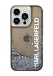 Karl Lagerfeld Kvakate Lbipaistev vedel glitter must, iPhone 14 Pro jaoks, KLHCP14LLCKVK