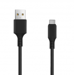 Setty USB-A USB-C kaabel / 1m / 2A / must