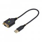 StarTech.com 1 jala (30 cm) USB-st Null Modem Serial -adapterkaabel, COM-hoiutusega, FTDI, USB-A kuni DB9 RS232, vahetatavad DB9-mutrid/kruvid, Windows/macOS/Linux