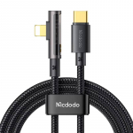 Mcdodo CA-3390 36W 1,2m USB-C ja Lightning nurgakaabel (must)