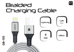 Quick QB-122 Punutud laadimis- ja andmekabel USB-st Lightning-i, 1,5 m