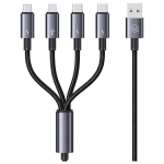 USAMS Kabel 4w1 2xUSB-C/Lightning/MicroU SB 15W 1,2m alumiiniumsulamist andmesidekaabel Sufeng seeria SJ739USB101 (US-SJ739)