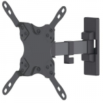 Manhattan TV AND amp; Monitor Mount, Wall, Tilt and Swivel, 1 screen, Screen Sizes: 13-42, Black, VESA 75x75 to 200x200mm, Max 20kg, Swivel with 2 pivots, Lifetime Warranty