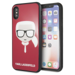 Karl Lagerfeld KLHCPXDLHRE iPhone X/Xs punane/punane ikooniline glitter Karl`s Head