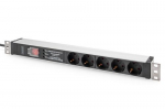 Digitus PDU 1HE 5x Schuko 16A vljund 230V/16A must