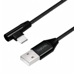 Logilink USB2.0 kaabel USB-A isane USB-C 90 nurga all olevale isasele
