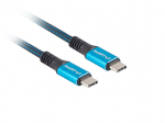 LANBERG USB-C USB-C kaabel, 1,2 m, 8K/30Hz, must/sinine