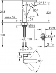 Grohe Plus L with push-open Chrome