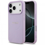 GUESS Etui Grained Ring MagSafe iPhone'i 17 Pro jaoks fioletowy