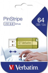 Verbatim Store n Go Pinstripe USB 2.0 Eukalptroheline 64GB - USB-mluseade - 64 GB USB-mlupulk USB Type-A Sinine