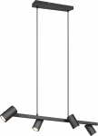 Trio Marley rippvalgusti 80 cm, 4-osaline, GU10, matt must (302400432)