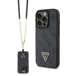 GUESS GUHCP15XP4TDSCPK iPhone 15 Pro Max 6.7" tarny/must kvakott Crossbody 4G Metal Logo