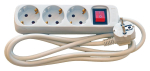 Mercodan 3-liiseline Schuko-elektriliist llitiga 3,0 m, valge,
