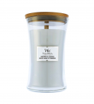Woodwick Sagewood AND Seagrass scented candle with wooden wick 609 g