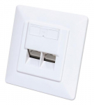 Intellinet 2-portne RJ45-hendusdose STP valge 10G Cat6