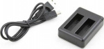 Xrec USB Charger For Two Batteries For Ahdbt-401/ Gopro Hero 4 Black Silver